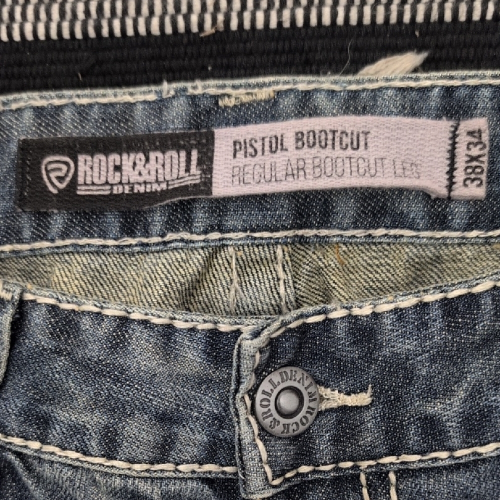 Rock&Roll Denim Classic Blue Bootcut Jeans - Picture 2 of 5